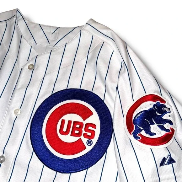 Vintage Sammy Sosa Jersey Size 44 Pinstripe MAJESTIC Chicago Cubs #21 USA Made - Picture 4 of 6